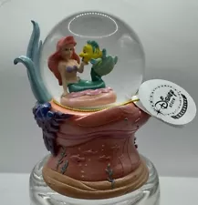 The Little Mermaid Ariel Flounder Disney Store Exclusive Princess Snow Globe NWT