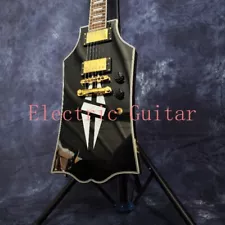 Black Upside Down Head Electric Guitar Gold Hardware Rosewood Fretboard for Sale