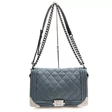 Chanel Shoulder Bag Boy Chanel 28 Gray Lamb Skin 1281973