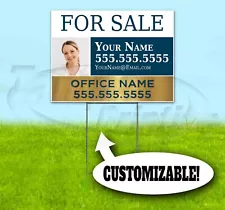 FOR SALE CUSTOM REALTOR 18x24 Yard Sign WITH STAKE Corrugated Bandit REAL ESTATE