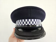 UK/ British Police officer Cap / Hat (Black Wool/Melton Top) Size: 57