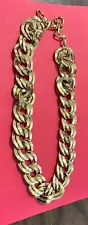 Heavy Gold 3/4” Wide Loops Total Length 18” Link Chain Necklace