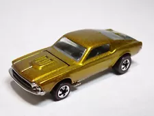 Hot Wheels Custom Mustang 1968 Gold Redline 1:64 Diecast Toy Car 082824WT2-2H