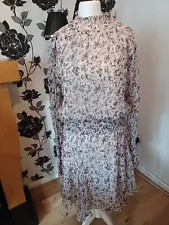 Woman's AllSaint Ria Freefall Floral Dress Size M NEW RRP £100