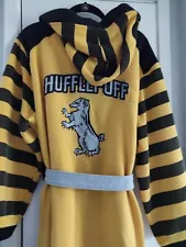 Harry Potter Hufflepuff House Quidditch Hooded Adult Bath Robe Size M