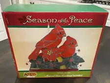 Cracker Barrel Home Decor Season of Peace Stained Glass Cardinal Light NOS B122