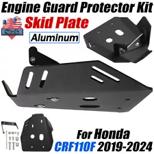 Aluminum Skid Plate For Honda CRF110F Engine Guard Protector CRF 110 F 2019-2024