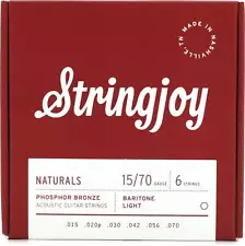 Stringjoy Naturals Phosphor Bronze Baritone Acoustic Guitar Strings - Light