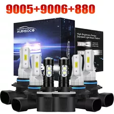 For GMC Yukon SLT 2000-2005 2006 Combo 6x 8000K LED Headlights&880 Fog Bulbs HKL (For: 2006 Yukon Denali)