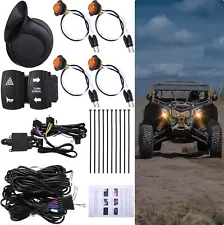 For Polaris Ranger RZR XP UTV Turn Signal Horn Street Legal Kit w/Switch 4 Light (For: Polaris Scrambler 850)