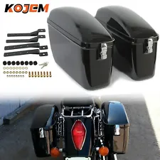 Motorcycle Panniers Hard Side Saddle Bag Saddlebag For Harley Honda Shadow