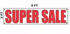 SUPER SALE Banner Sign 2x8 for Business Shop Building Store Front