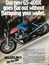 Vintage 1978 Suzuki GS 400X motorcycle original color ad