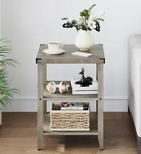 Bedside Table Narrow Nightstand With Storage Shelf for Living Room, Bedroom Sale