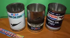 3 Piece Vintage Empty Mobil Exxon Jet Plane Oil Metal Containers 291 254 2197