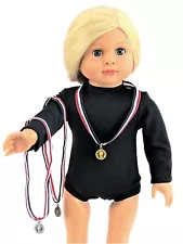 Gold Silver Bronze Olympic Gymnastics Medals for American Girl Size Doll