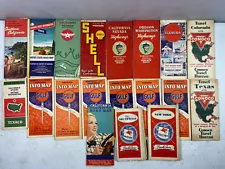 Early Gas Station Road Maps Travel Socony Texaco Mobilgas Standard Shell Conoco