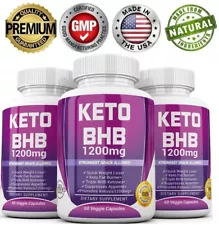 3 X KETO BHB 1200mg PURE Ketone FAT BURNER Weight Loss Diet Pills Ketosis