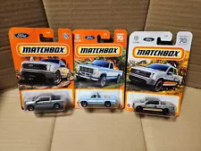 2023 MATCHBOX 1986 FORD F-150 + 2 2022 LIGHTNING PICKUP TRUCKS CARD FLAWS READ