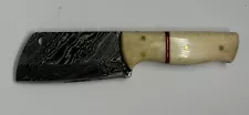 Beautiful Damascus Steel Hunting FIXEDBLADE Knife W/Sheath- **USED**