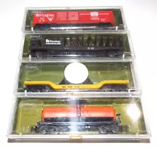 Aurora Postage Stamp Trains N Scale Trains Lot of 4 Cars NIB