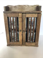 Vintage Cabinet With Medical Jars 11x9 6 Jars