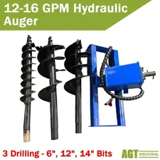 Skid Steer Hydraulic Auger Attachment Post Hole Digger 6''&12″&14'' Heavy Duty