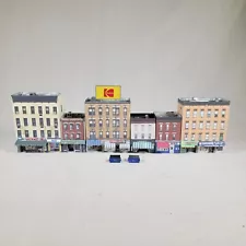 6x Mixed Use Building Row City Block Built Up Weathered Detailed N Scale