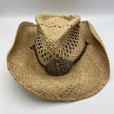 SCENTSY COWBOY COW BOY HAT SIZE MEDIUM/ LARGE UNISEX METAL EMBLEM BEIGE/ TAN