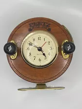 Vintage Reel Time Analog Alarm Clock Reel Sound Alarm Fishing WORKS