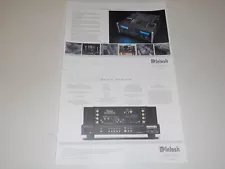 McIntosh Mac 7200 Receiver Brochure 2 pages, Specs/Info/Articles 2022