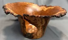 Vintage Decorative Wood Burl Bowl Decor Centerpiece Artist Signed Stunning