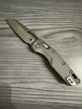 Microtech MSI Manual Folder - Stonewash, Natural Clear Aluminum, Rare