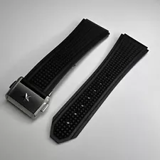 Authentic Zenith Black Rubber Watch Band Titanium Deployment Clasp For 41mm Defy