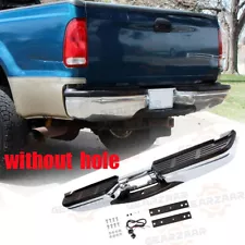 Chrome Black Rear Step Bumper Assembly for 1999-2007 Ford F-250 F-350 Super Duty (For: 2000 Ford F-350 Super Duty)