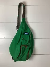 kavu rope sling bag Womens Green Zipper Crossbody Backpack Outdoors easy carry