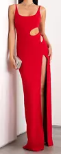 2023 $1,700 Et Ochs Rowena Cherry Red Valentines Long Maxi Gown Evening Dress 2