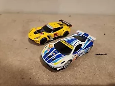 Carrera Go Corvette #3 & Ferrari #54 1/43 Slot Cars Tested