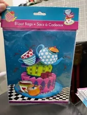 MAD HATTER TEA PARTY FAVOR BAGS (8) ~ Birthday Supplies Treat Loot Goody Alice