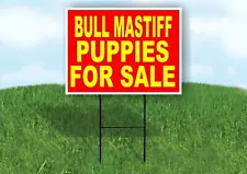 Bull Mastiff PUPPIES FOR SALE YELLOW RED Yard Sign Road with Stand LAWN SIGN