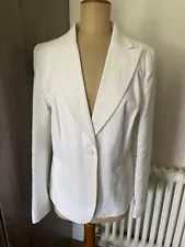 NEXT WHITE LINEN BLAZER JACKET SIZE 14R, WORN ONCE FOR WEDDING