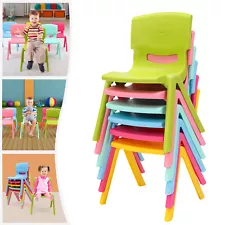 6 Pack Plastic Colorful Stackable School Chair 11'' Height for Kindergarten Kids