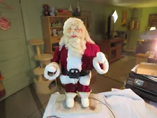 Vintage 1960 Mechanical Store Window Display Santa Claus 25" Works Well Animated