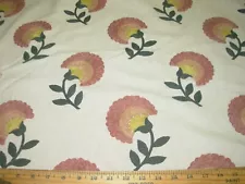 1 7/8 YDS REGAL CREWEL EMBROIDERY HILDY FLORAL DRAPE UPHOLSTERY FABRIC FOR LESS