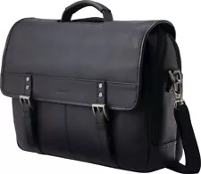 Samsonite Classic Genuine Leather Flapover Briefcase Bag One Size Black NEW