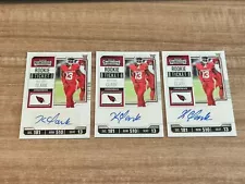 3X Kei'Trel Clark 2023 Contenders Auto Rookie Ticket RC Arizona Cardinals LOT