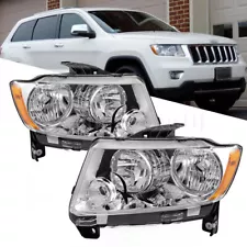 For 2011-2013 Jeep Grand Cherokee 11-17 Compass Halogen Headlights Headlamps L+R