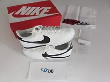 U.S. Mens 10.5 Nike Cortez Basic Leather White/Black + Retail Bag & Sale Receipt