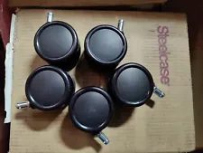 New Steelcase Chair 5 Casters Leap Think Gesture Wheels Oem Steel Case Parts 3"