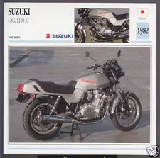 1982 Suzuki GSX 1100 E 1100cc Japan Bike Motorcycle Photo Spec Info Atlas Card